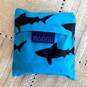 BAGGU Blue Sharks Eco Shopping Bag Tote Purse Standard Size